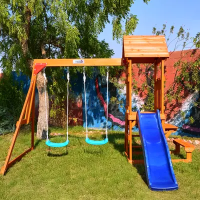 Wooden Swing-Slide Set