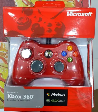 Xbox 360 Wired Controller Red Colour For Xbox 360 Console Windows PC at Wholesale Price