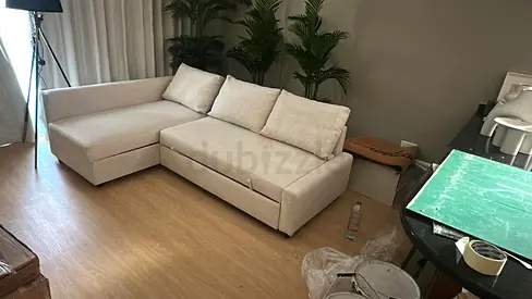 IKEA LShape Sofa bed with storage beige