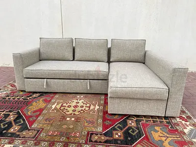 Ikea manstad l shape sofa com bed with storage