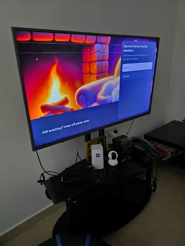 Smart tv selling with the stand. Screen is not working but can be fixed.