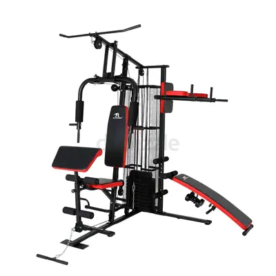 NEW HOME GYM 3 STATION WEIGHT STACK 65KG WITH STEEL SAFETY NET