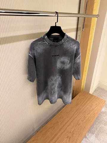 Balenciaga Grey Tie-Dye T-Shirt