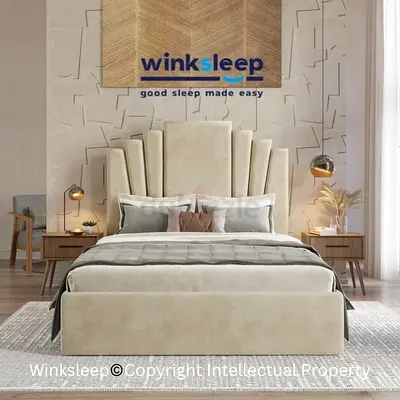 Elegant King Size Bed Frame with Chic Headboard