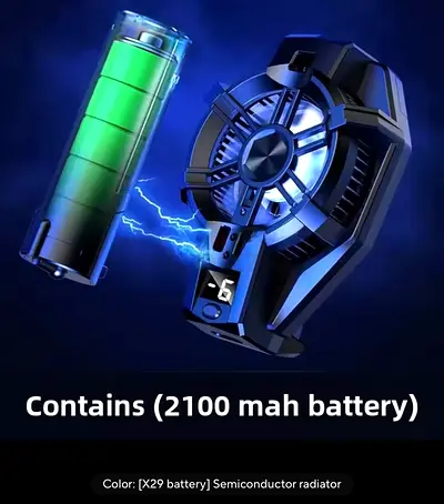 High-Performance 2100 mAh phone Cooling Fan with rechargeable Battery