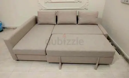 IKEA L Shape Sofa cum bed with big storage and you can fix the storage left or right anyside you wa