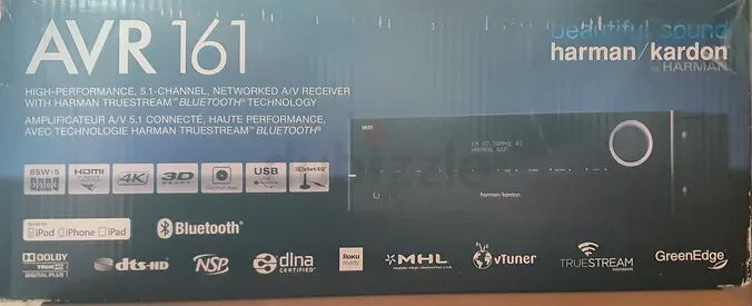 Experience Immersive Sound with Harman Kardon AVR 161 AV Receiver and speakers