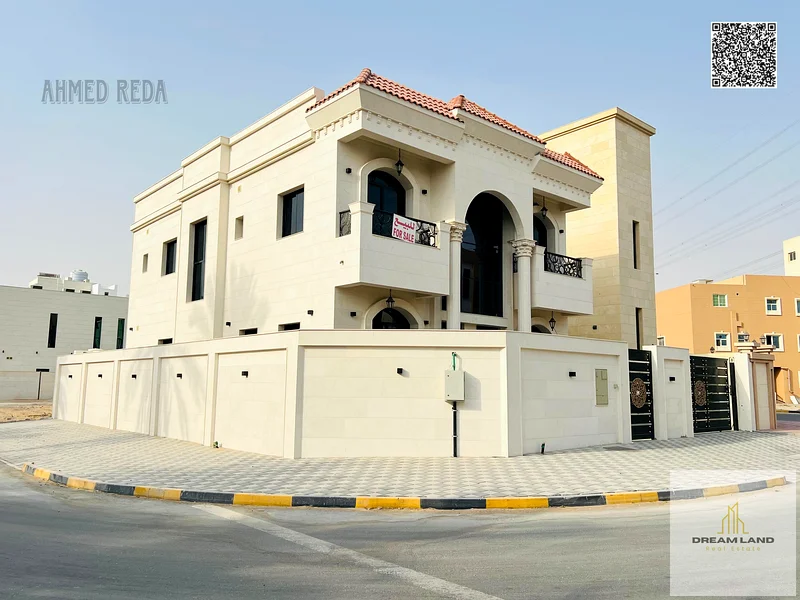 At a bargain price and without a down payment, a villa near the mosque, one of the most luxurious villas in Ajman, with super deluxe finishes and pers63891799583489110