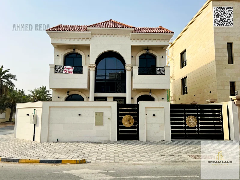 At a bargain price and without a down payment, a villa near the mosque, one of the most luxurious villas in Ajman, with super deluxe finishes and pers63891799583489111