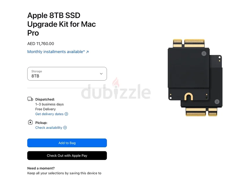 عدة ترقية SSD بسعة 8 تيرابايت من Apple لجهاز Mac Pro63437619916673114