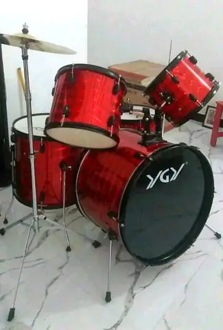 Vibrant Red Drum Kit - Your Ticket to Rock Star Dreams!