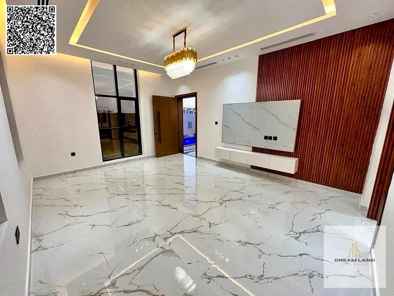 For sale - a luxury villa with a swimming pool in a prime location in Ajman, high-end finishing, modern design, including registration and a swimming63891577386114112
