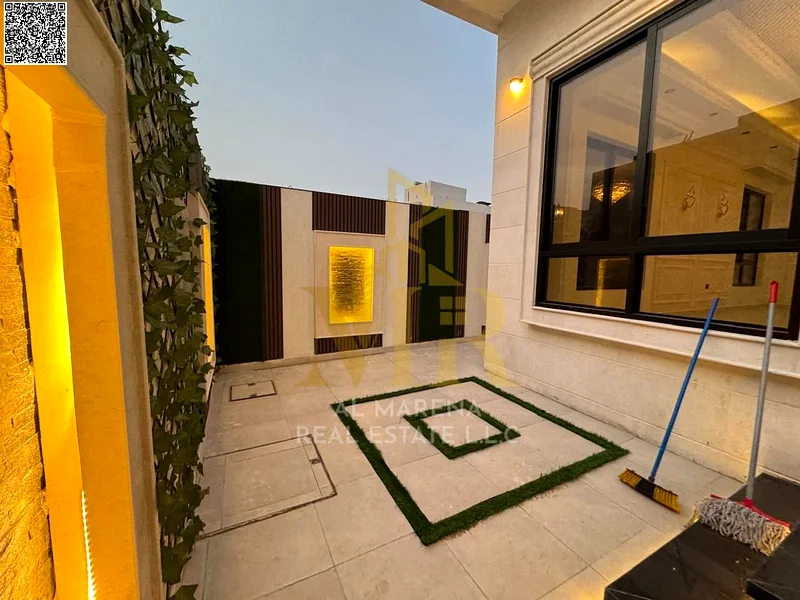 A villa with a price including registration and ownership fees on the main street, ready for occupancy in the most upscale areas of Ajman, freehold fo63893559650179113
