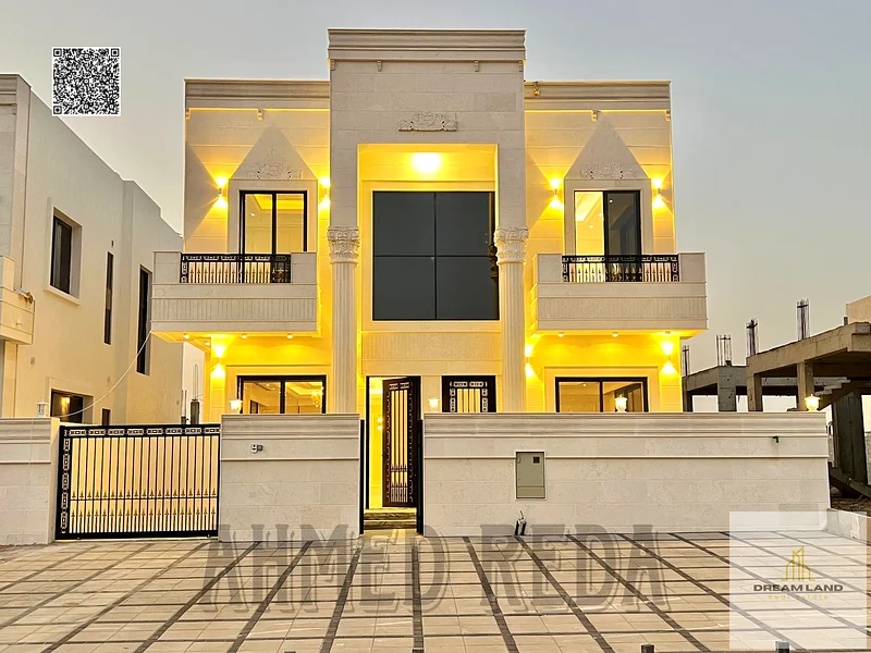فيلا فاخرة بتصميم كلاسيكي في موقع متميز أمام مجمع أزها، وبسعر يشمل رسوم التسجيل ونقل الملكية.63891692267393110