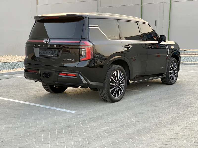 For sale  
Type: Nissan Patrol Turbo  
Gulf version: Almasood Gulf  
Model: 2025  
Warranty: Almasood 5-year warranty63405293217025113