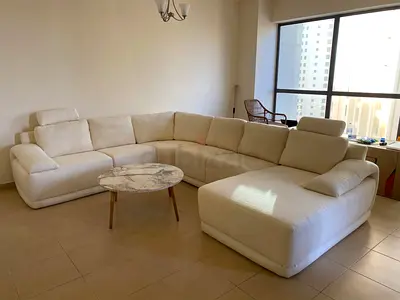 Home-center U-shaped luxury six seat sofa off-white color