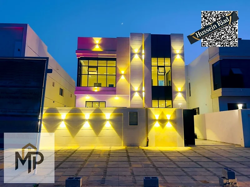 Luxury modern villa for sale in Al Helio 2 - Ajman | High-end finishes and a prime location! With a swimming pool, registration fees included.63895689395073111