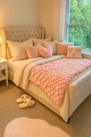 Cozy Chic Bed Frame with Decorative Accents