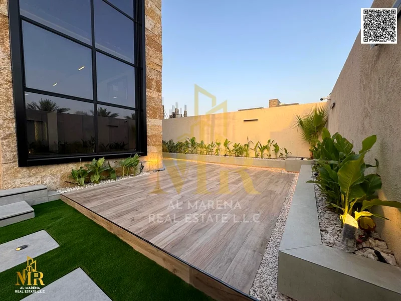 It consists of: A large master living room + a master reception hall 5 master bedrooms with built-in wardrobes A main kitchen & a prep kitchen A maste63872558063745114
