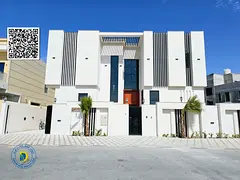 Corner villa for sale in Al Yasmeen, Ajman, 5 rooms and a swimming pool. The villa is ready with wat