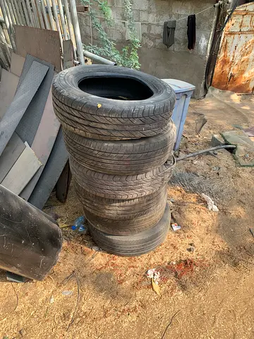 Used tire for garden