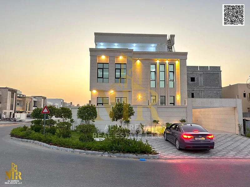Villa for sale - two floors and a roof, barbecue area, and a large courtyard - close to Sheikh Mohammed bin Zayed Road - freehold for all nationalitie63872558047363110