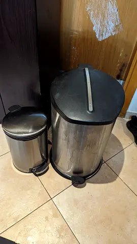 Stainless Steel Trash Can Set - Elegant  Practical