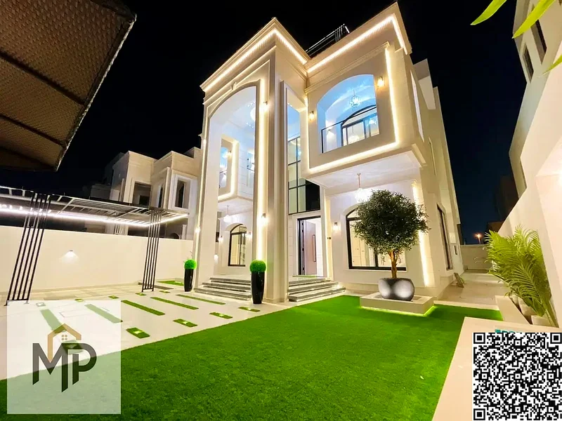 الفيلا الأكثر فخامة للبيع بتصميم كلاسيكي، حديقة كبيرة، سقف، 5 غرف ماستر، بدون رسوم خدمة، وملكية حرة لجميع الجنسيات63880722342146112