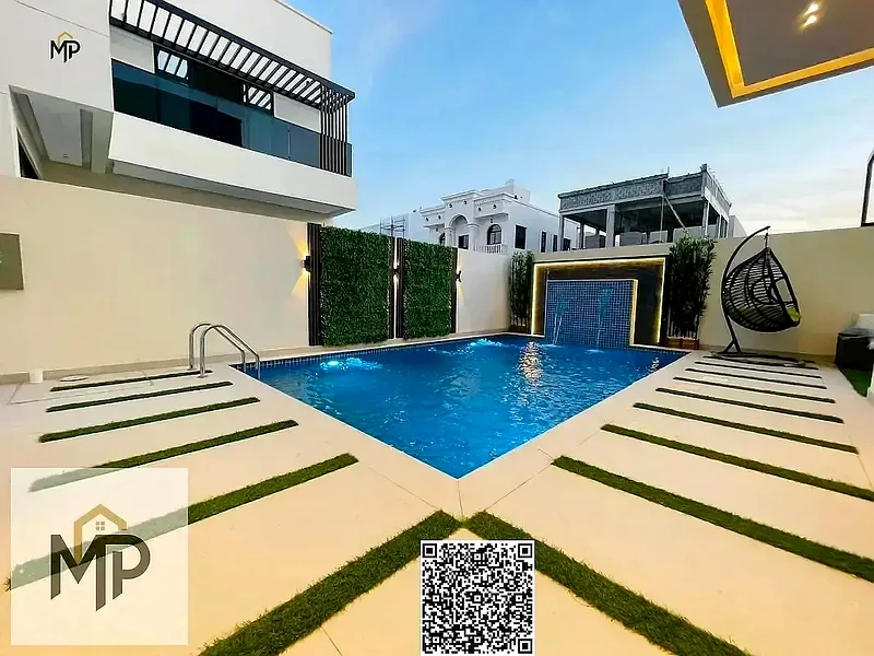 For sale - a luxurious villa with high-end finishes and a private pool in Al Bahia, Ajman. Location: Al Bahia area - one of the most upscale areas.63880722284801113