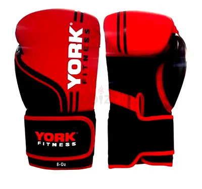 YORK BOXING GLOVES PU MATT RED/BLACK