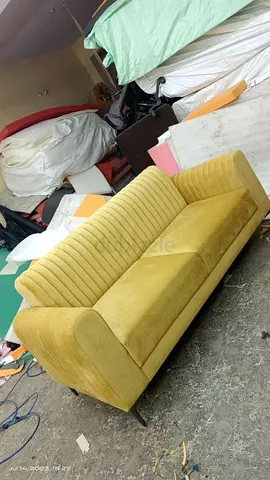 Chic Vintage Yellow Sofa - A Statement Piece for Your Home