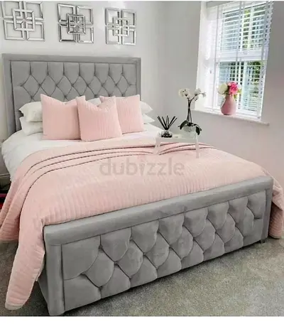 Elegant Pink Queen Size Bed with Storage