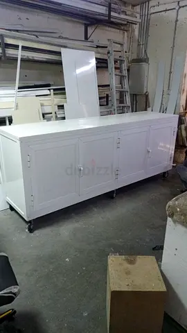 Stylish White Storage Cabinet on Wheels for cylinder