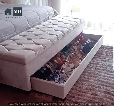 Chic Upholstered Storage Ottoman with Shoe Organizer