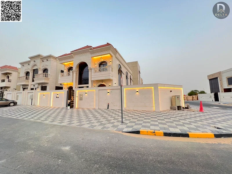 For Sale | Luxurious Corner Villa in Al Helio, Ajman, Super Lux Finishing + Private Pool. Prime Location: Opposite the Azhi Project - Near the Sharjah63894745471106112