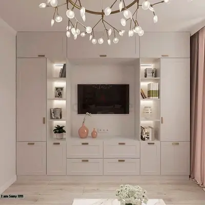 Elegant Modern TV Unit with Custom Shelving