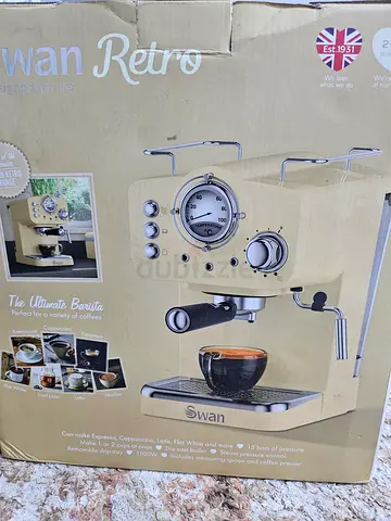 Brew Your Perfect Coffee with the brand new Swan Retro Espresso Machine!