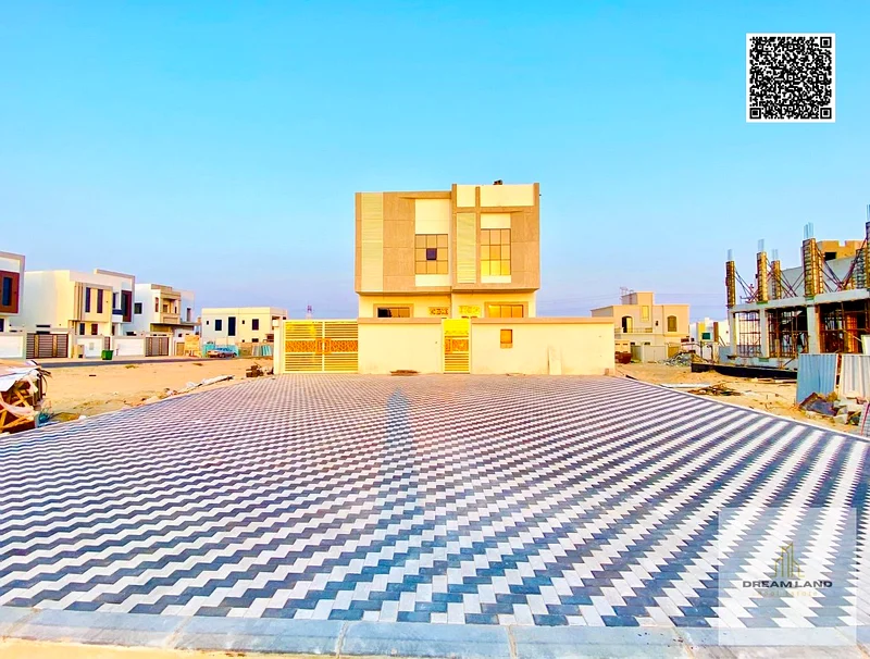 For sale at a fantastic price, a modern villa, 3 rooms with a roof, Al Helio 1 area, Ajman, including registration fees, super deluxe finishing, freeh63894745647746110