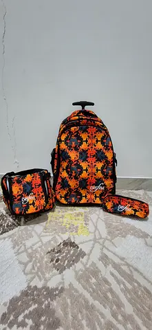 Stylish Orange Leopard Print Boys School Bag +lunch bag+pencil case NEW