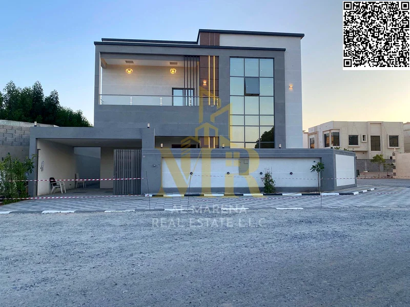 للبيع في حربة عجمان، فيلا بتمويل بنكي أو كاش، تصميم فاخر، زاوية سكنية، طابقين وسطح في روضة 2، خمس غرف ماستر63879536660099111