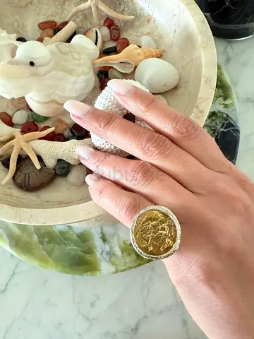 One of a kind Silver gold plated Signet ring