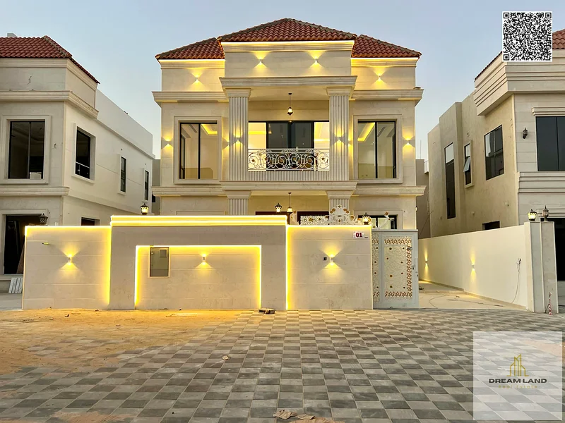 One of the most luxurious villas in Ajman, with a palace design, super deluxe finishing, and personal construction, with freehold ownership.63895418764675110
