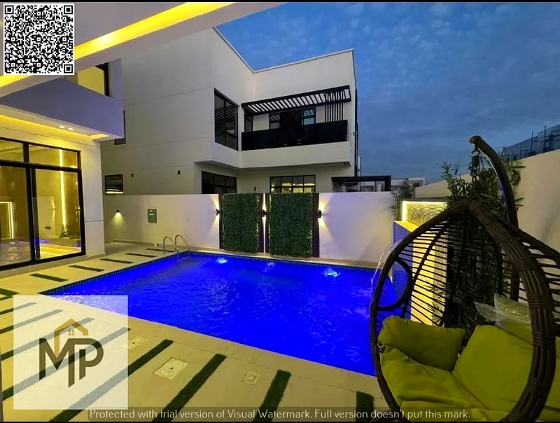 Luxury modern villa, 4300 square feet, two floors, swimming pool, 5 master bedrooms, garden, and roof, freehold for all nationalities63880619814530112