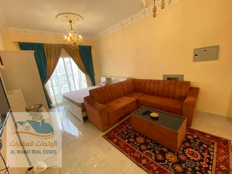 للايجار الشهري، استوديو مفروش بشرفة في الجرف 2، بالقرب من مدرسة الأقصى63714729663875113