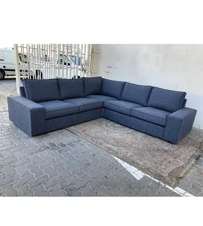 Brand New Stylish L-Shaped Sofa in Gray Fabric for Sale