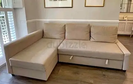 Ikea L Shape Sofa cum bed with big storage in L