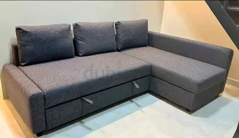 Ikea L Shape Sofa cum bed with big storage in L , and You can fix the L left and right any  side
