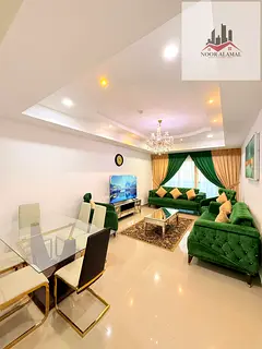 Sharjah Al Khan First Residential Super deluxe furnished with direct view of Al Khan Lake Three bedr