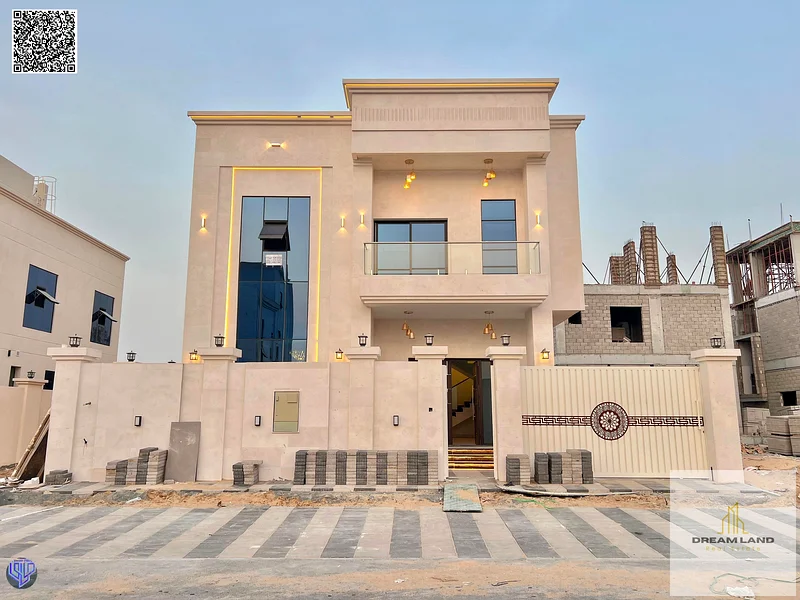 For sale, a 6-room villa with a roof, including registration fees, electricity, water, and AC, in the Al Helio 2 area, super deluxe finishing, freehol63895953870850110