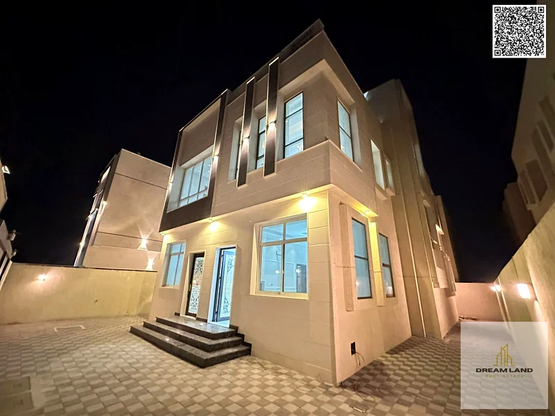 Villa for sale in Ajman, Al Helio area, 5 rooms, majlis, hall, large setback, freehold for all nationalities, cash or bank financing63894883937538112